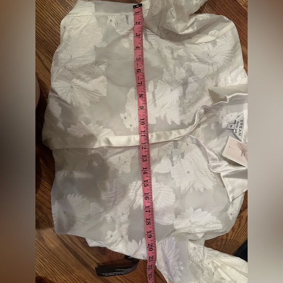 Dream By Sister Jane White Sheer Floral Blouse with Bell Sleeves - Picture 14 of 14